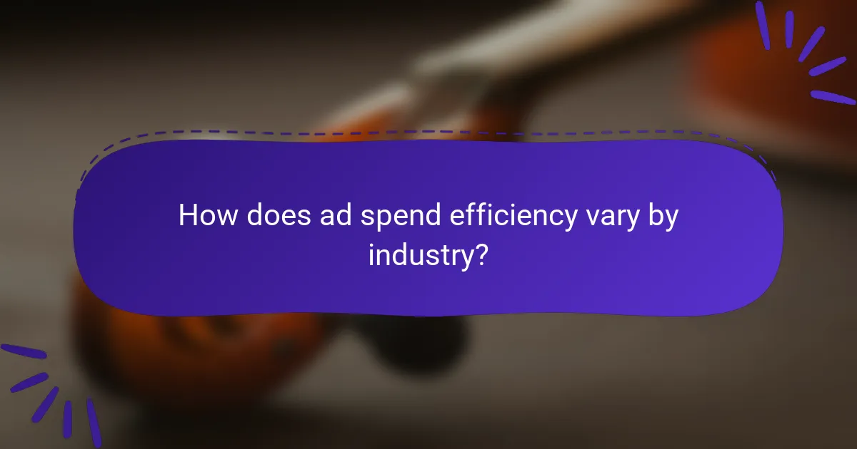 How does ad spend efficiency vary by industry?