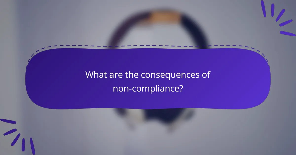 What are the consequences of non-compliance?