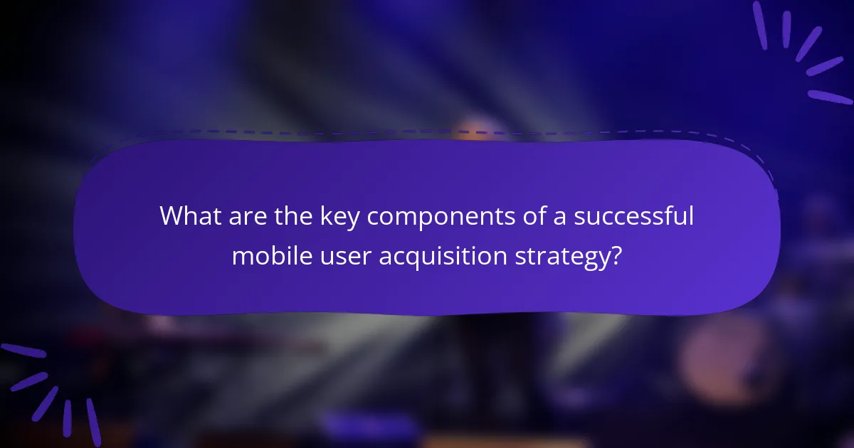 What are the key components of a successful mobile user acquisition strategy?