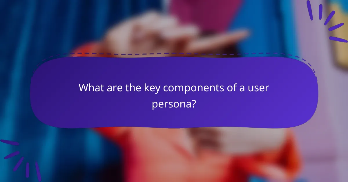 What are the key components of a user persona?