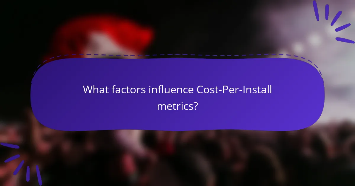 What factors influence Cost-Per-Install metrics?