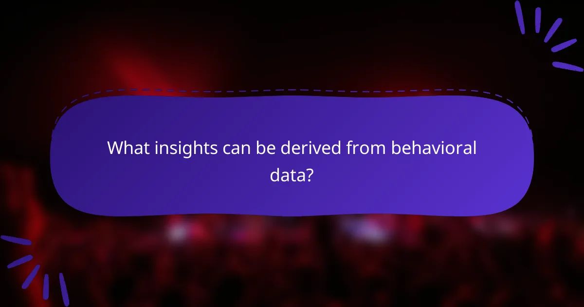 What insights can be derived from behavioral data?