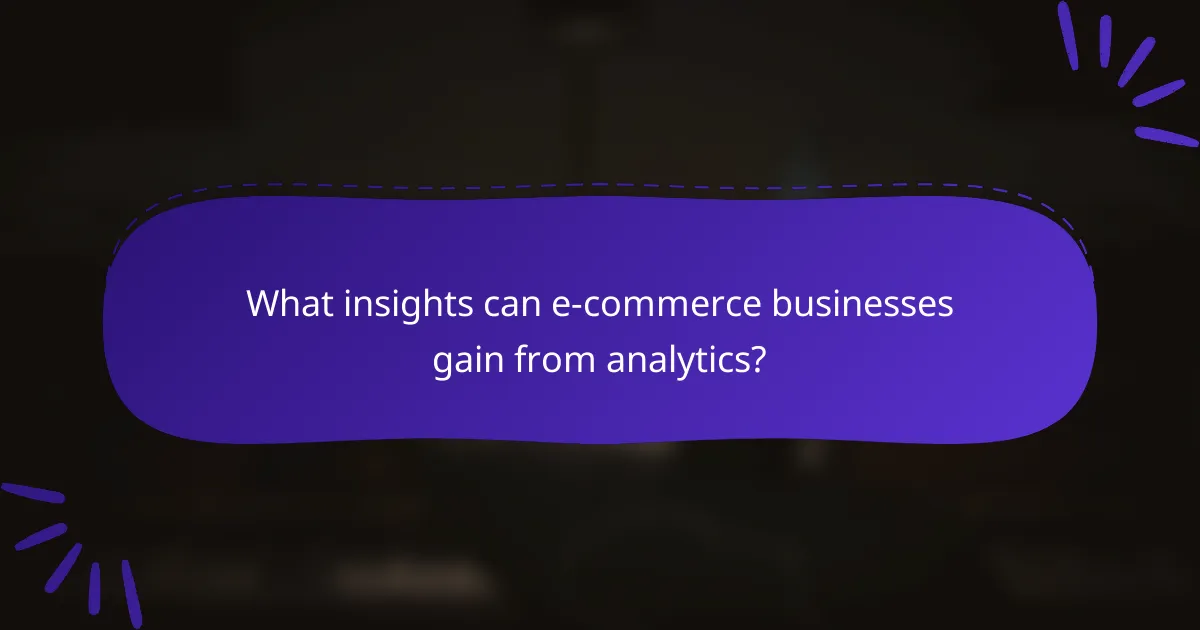 What insights can e-commerce businesses gain from analytics?