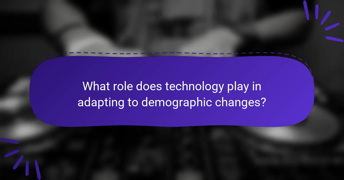 What role does technology play in adapting to demographic changes?