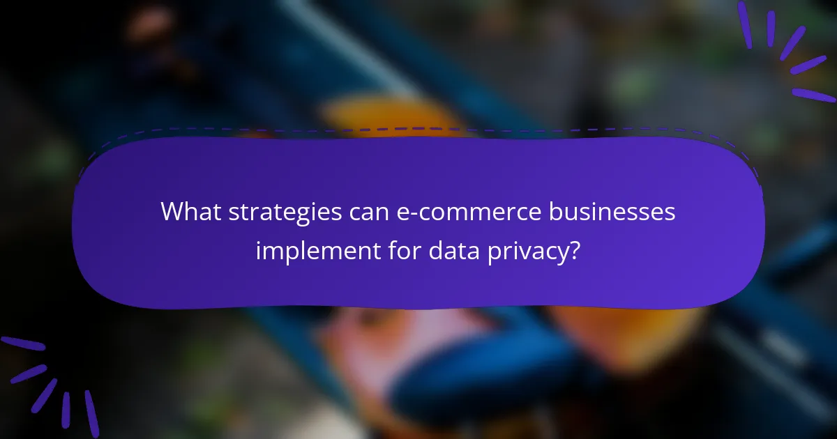 What strategies can e-commerce businesses implement for data privacy?